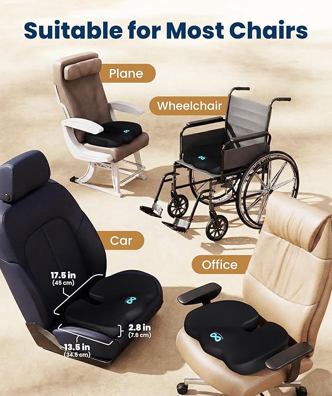 Everlasting Comfort Seat Cushion Gel Top in Black