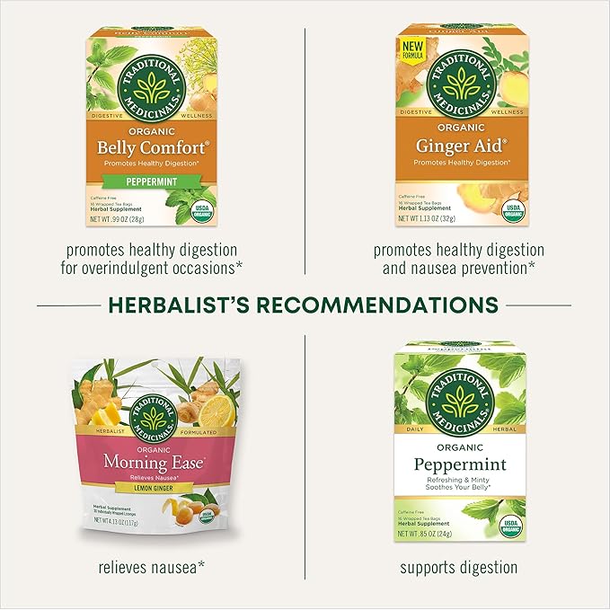 Traditional Medicinals Organic, Belly Comfort Lozenges, Lemon Ginger - Supports Nausea Relief and Occasional Indigestion - Non-GMO, Stimulant-Free - 30 Individually Wrapped Lozenges
