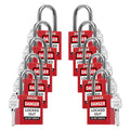 TRADESAFE Lockout Tagout Locks Set - 10 Red Loto Locks, Lockout Locks Keyed Different, 1 Key Per Lock, OSHA Compliant Lock Out Tag Out Padlocks, Safety Padlocks for Electrical Lockout Tag Out Kits