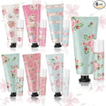 6 Sets Tea Party Favors Mini Hand Cream Lip Balm Bulk Gift Set for Women Wedding Party Favors for Guests Travel Size Hand Lotion Vintage Floral Moisturizing Lip Balm Gifts for Baby Shower