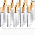 Domensi 20 Pcs 10/15/20/30 ml Perfume Travel Refillable Glass Bottles Spray Bottle Perfume Atomizer for Cologne Dispenser Leak-proof Fragrance Bottles Atomizer Pump Kit (10 ml,Gold)