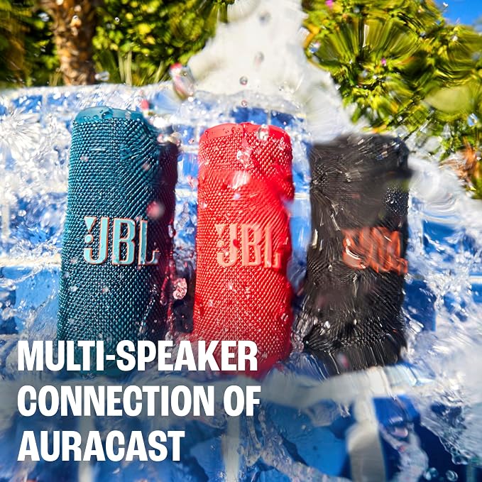 JBL Grip - Compact Bluetooth Speaker with Bold JBL Pro Sound and Ambient Light, up to 14 Hours of Playtime, Water, Dust and Drop-Proof (IP68), & Multi-Speaker Connection with Auracast™ (White)