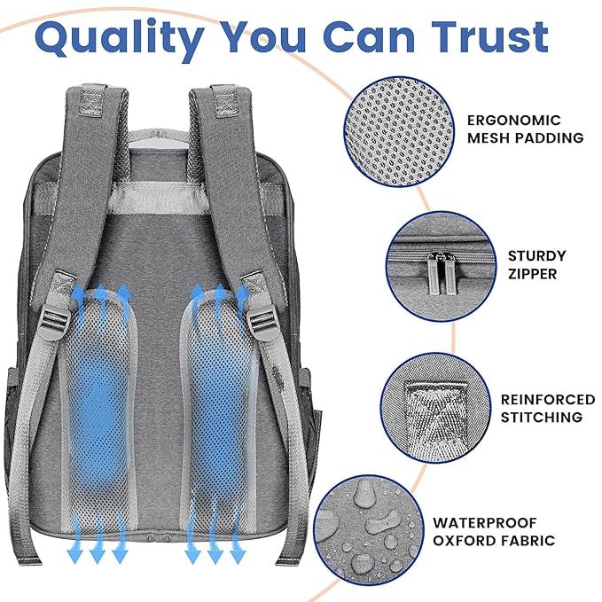 PILLANI Baby Diaper Bag Backpack - Baby Bag for Girls & Boys, Large Waterproof Toddler Diaper Backpack - Baby Shower Gifts & Registry Must Haves - Travel Diaper Bags with Changing Pad - Newborn Stuff