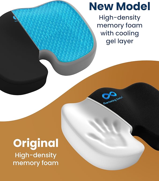 Everlasting Comfort Seat Cushion Gel Top in Black