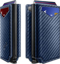 BULLIANT Men Wallet Leather Wallet Card Holders Money Clip for Men 10Cards-Magnetic Flip on Metal Case