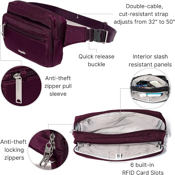 Baggallini Securtex Anti-Theft Belt Bag