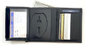 Perfect Fit Shield Wallets Shield with Eagle Police and Security Fits for Blackington B 296 Style Hidden Badge Wallet Leather (Cutout PF-209) Black
