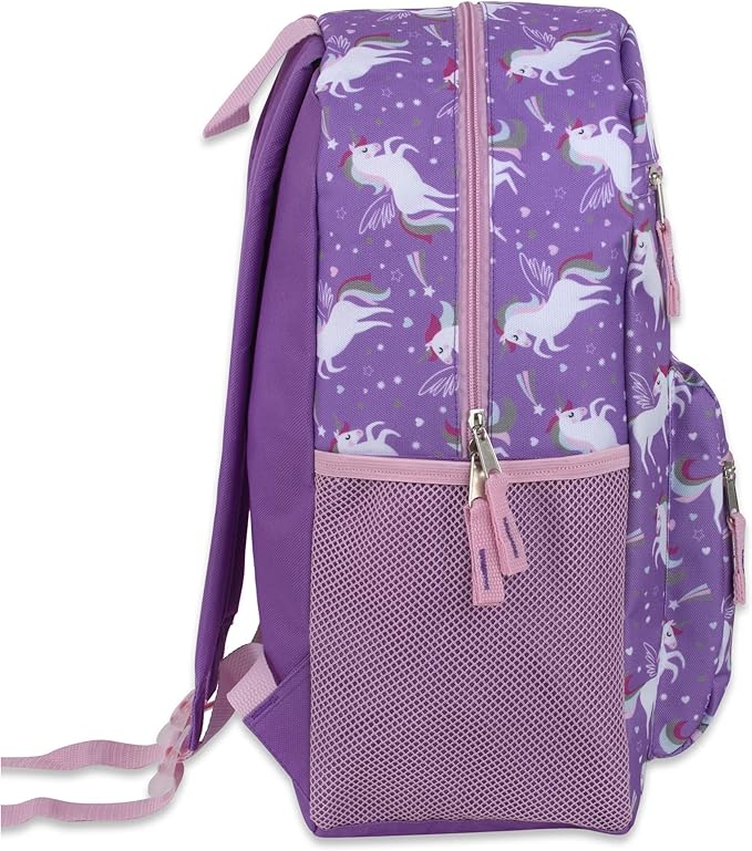 Trail maker 17” Kids Character School Backpacks Plush for Girls with Side Pockets, Padded Straps