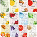 KONEUK 60 Pack Collagen Essence Face Masks Skincare for Women, Hydrating Sheet Face Masks Suitable for Dry and Sensitive Skin, Bulk Facial Masks for Women Skin Care, Face Mask Gifts Set for Spa Party