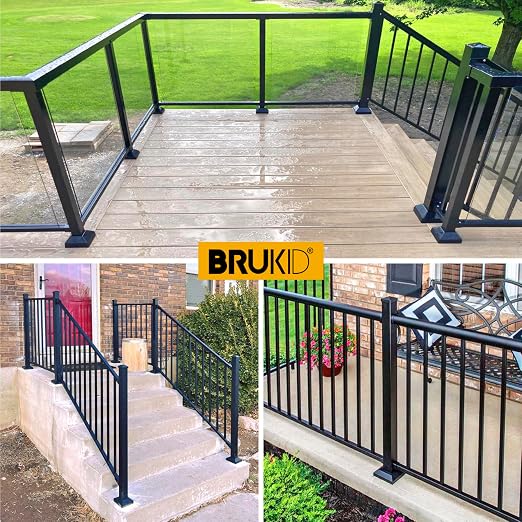 1" Post Base Cover, Split Type Post Skirt, for Indoor/Outdoor Iron Deck Railing, Stair Post Base Decorative Post Covers Skirt (4Pack-Black)