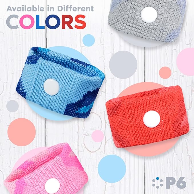 P6 Motion Sickness Bands for Kids Children’s Wristbands for Anti Nausea Sea Cruise Travel Car Sickness All-Natural Non Drowsy Relief (Grey)