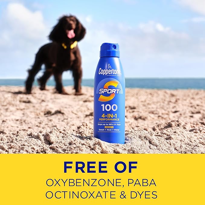 Coppertone SPORT Continuous Sunscreen Spray Broad Spectrum SPF 100 (5.5 Ounce) (Packaging may vary)