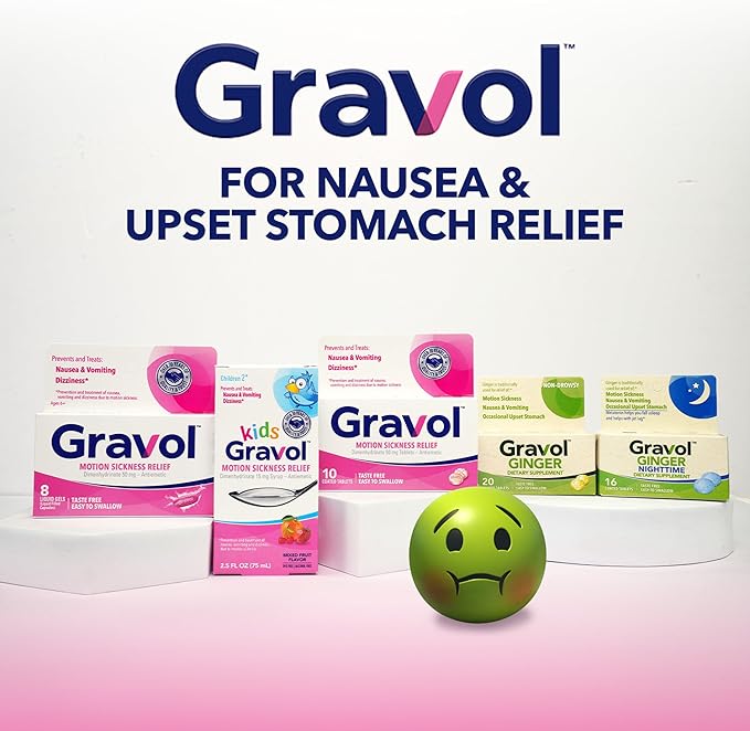 Gravol Kids Liquid for Motion Sickness Relief and Nausea Prevention, 2.5 fl oz (75 ml)