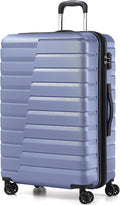 Coolife Expandable Large Checked Luggage with Spinner Wheels, Hard Shell Suitcase TSA Lock Rolling Travel Luggage 28-inch,Blue