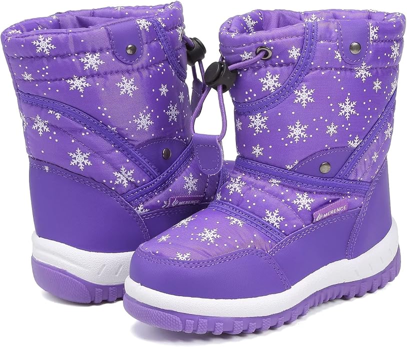 CIOR Winter Snow Boots for Boy and Girl Outdoor Waterproof with Fur Lined(Toddler/Little Kids)