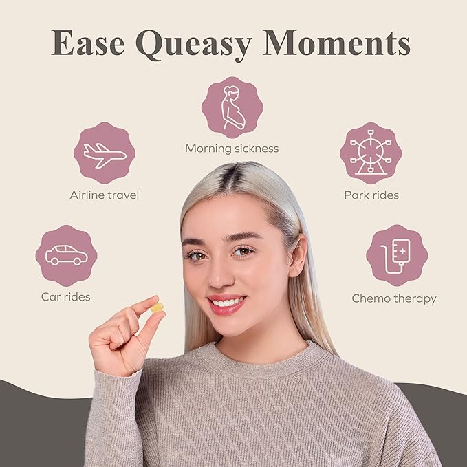 Three Lollies Queasy Drops - Ginger Flavor - Relief from Nausea & Travel Sickness, Soothes a Dry Mouth & Settles Stomach - Natural Ingredients - 21 ct (Pack of 3)