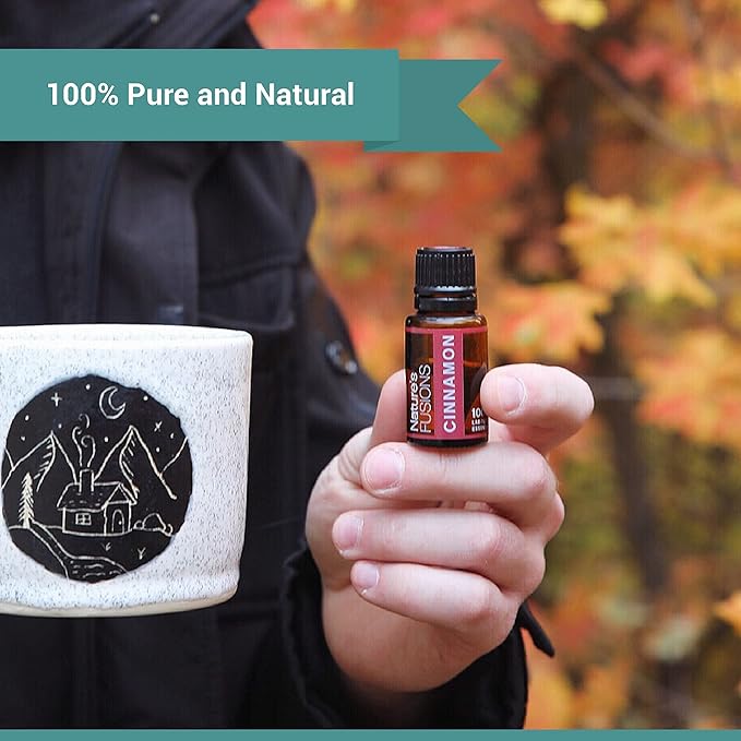 Nature's Fusions Cinnamon Bark, 100% Pure and Natural Essential Oils, Undiluted, Therapeutic Grade for Aromatherapy and Topical Use, .5 Fl Oz (Pack of 1) (15 mL)