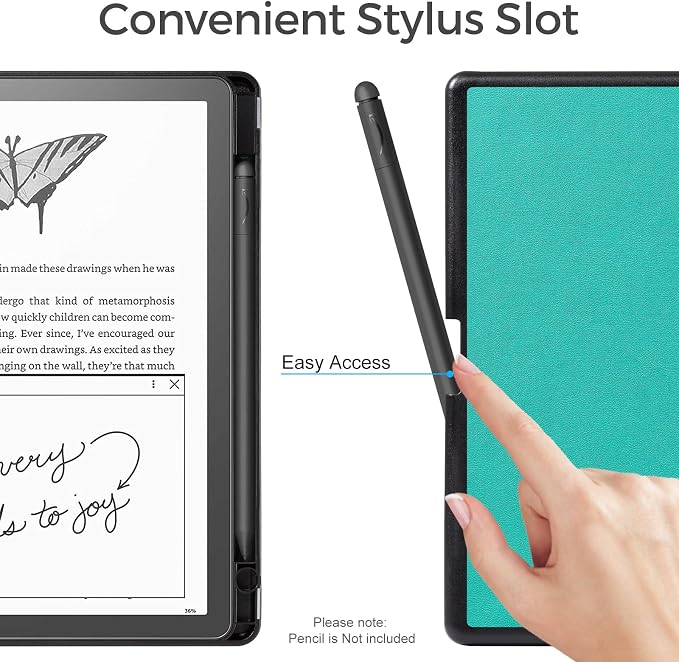 CoBak Case for Kindle Scribe - All New PU Leather Cover with Auto Sleep Wake Feature for Kindle Scribe 10.2" 2022 & 2024 Released with Pen Holder