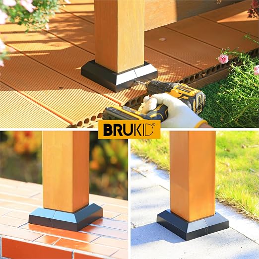 Post Base Cover, Split Type Skirt for Indoor/Outdoor Iron Deck Railing Decorative Covers (8, Post-3.5" Base-5")
