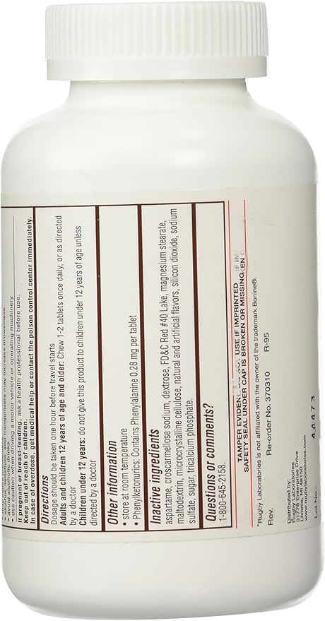 Meclizine Chewable Tablets - 25mg - Bottle of 1000