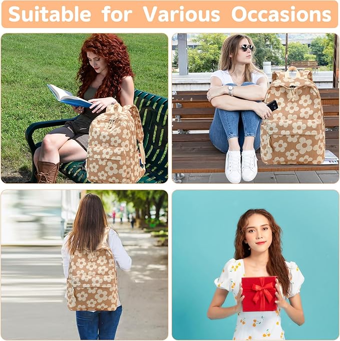 Bluboon School Backpack for Teen Girls Bookbags Elementary High School Corduroy Laptop Bags Women Travel Daypacks