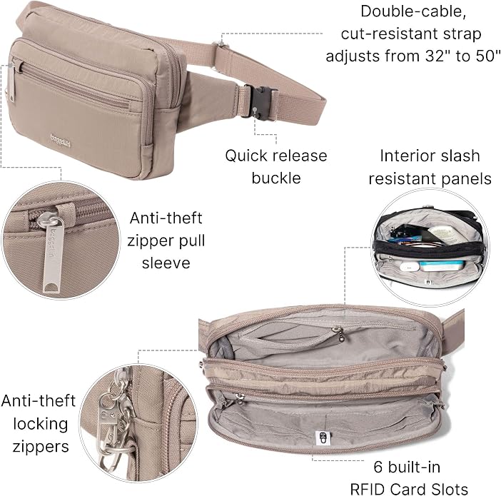 Baggallini Securtex Anti-Theft Belt Bag