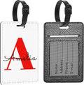 Personalized Leather Luggage Tags for Suitcase, Custom Golf Bag Tag Travel Labels Name Identifiers with Strap for Women Men Customized Your Own Text Photo Logo