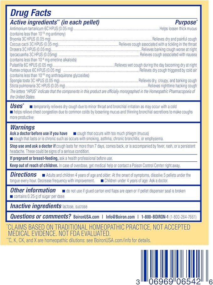 Boiron Chestal Kids Pellets for Cough and Mucus Relief, Nasal or Chest Congestion, and Sore Throat Relief - (320 Total Pellets),80 Count(Pack of 4)