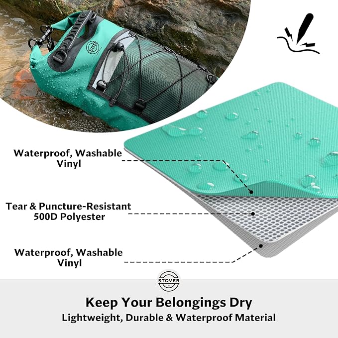 STOVER 5/10/25/30/40/55L Waterproof Dry Bag- Roll-Top Backpack w/Phone Case- Kayaking, Hiking, Camping, Boating- Men/Women