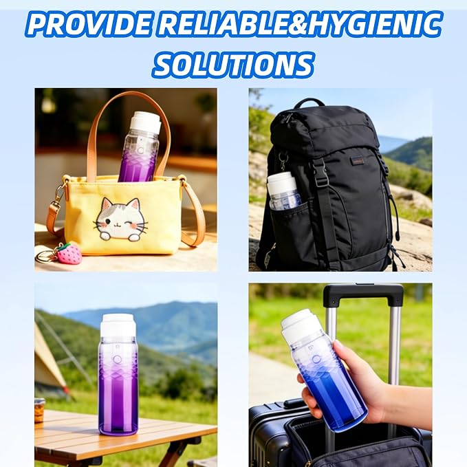 Portable Bidet for Travel & Postpartum Care - 320ML Handheld Peri Bottle with 3 Pressure Settings & 800mAh Battery, IPX6 Waterproof for Women Hygiene and Outdoor Use