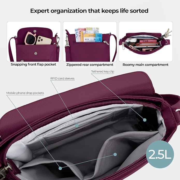 Travelon Anti-Theft Classic Mini Shoulder Bag