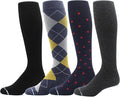 Dr. Motion 4 Pairs Men's Athletic Traveler Graduated Compression Knee High Socks