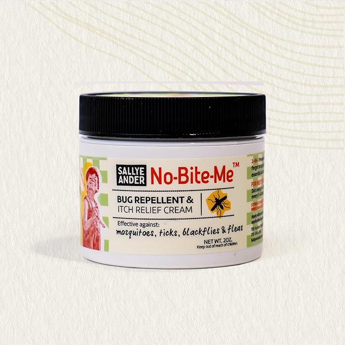 SALLYEANDER No Bite Me Natural Bug & Insect Repellent Lotion - DEET-Free Anti-Itch Cream - Safe for Kids, Infants & Adults - Repels Mosquitoes, Black Flies, Fleas & Ticks - Made in USA, 2oz