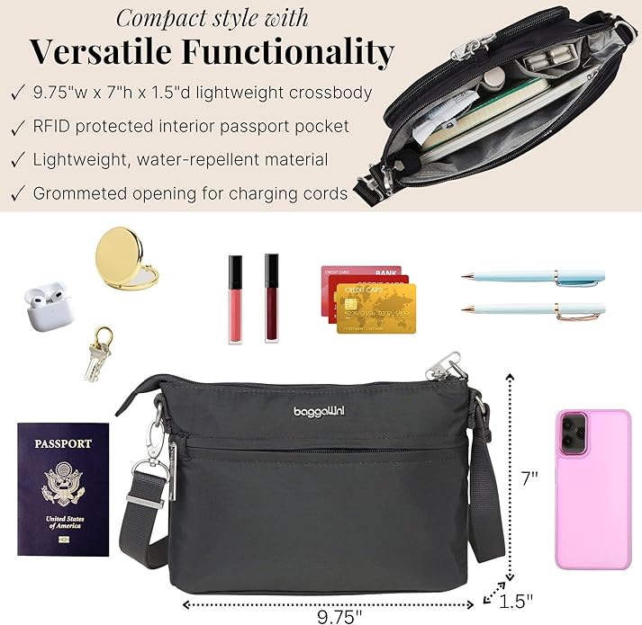 Baggallini Securtex™ Anti-Theft Memento Crossbody