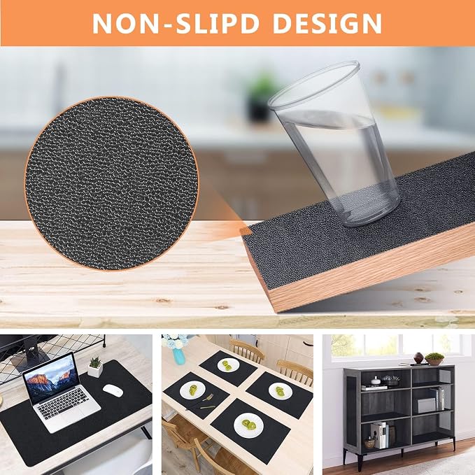 WochiTV Shelf Liner for Cabinets, Drawer Non Adhesive Non Slip Foam Mat for Kitchen, Pantry, Bathroom, Cupboard, Garage, Closet, Shelves, Drawer, Tool Box, Black 13.78 x 157.5 inches