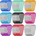 Shimeyao 180 Pcs Small Aluminum Clip Keychain Buckle Clip Bulk Mini Aluminum Ring Shape Small Lock Spring Snap Hook