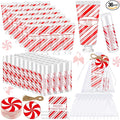 144 Pcs Lip Balm Hand Cream Set Party Favors, Include 36 Lip Balm 36 Moisturizing Hand Cream 36 Bags 36 Cards and Ropes for Accessories Gifts(Red,Christmas)
