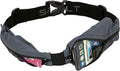 SPIbelt Dual Pocket Pro Running Belt for Adults, Expandable Pockets, Adjustable Waist, No Bounce, Anthracite with Black Zipper