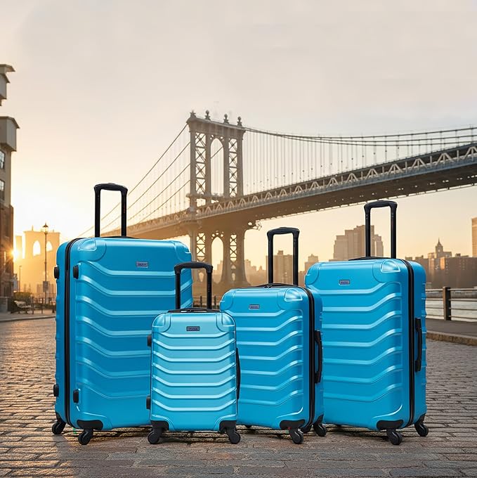 InUSA ENDURANCE Luggage with Spinner Wheels | Durable Lightweight Hardshell Suitcase, Travel Sets with Handle and Trolley | (20in, 24in, 28in, 32in) 4 Pieces Luggage Set | Teal