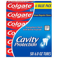Colgate Cavity Protection Toothpaste with Fluoride, Minty Great Regular Flavor, Anti Cavity Toothpaste, 6 Pack, 6 Oz Tubes