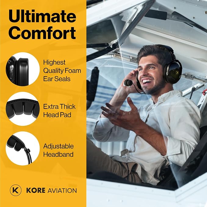 P1 General Aviation Headset with Pilot Headset Bag, and 100% Cotton Ear Cloth Cover
