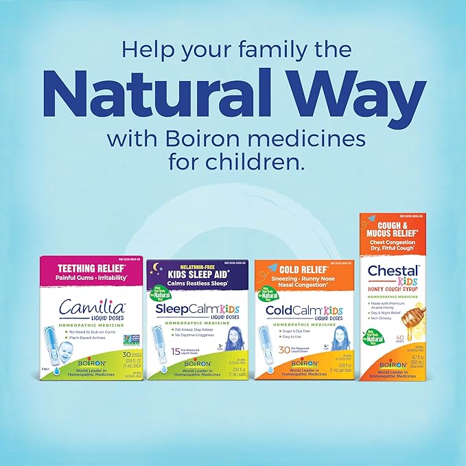 Boiron ColdCalm Kids Pellets for Relief of Common Cold Symptoms Such as Sneezing, Runny Nose, Sore Throat, and Nasal Congestion - 2 Count (160 Pellets)