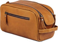 KomalC Travel Toiletry Bag – Premium Leather Dopp Kit for Men & Women with Water-Resistant Lining & Spacious Zippered Organizer