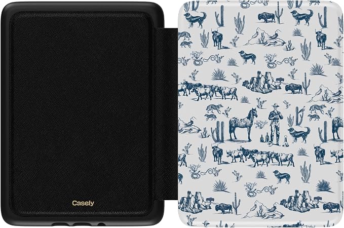 Casely Kindle Case | Wild West Adventure | Desert | Compatible with 7" Kindle Colorsoft and 7" Kindle Paperwhite (12th Gen 2024 Edition) | Vegan Leather Cover with Auto Sleep/Wake