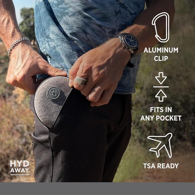 HYDAWAY Hydration Travel Pack - 25oz Collapsible Water Bottle with Flip-Top Lid and Protective Travel Case - BPA-Free, Leak-Resistant, Reusable Bottle for Traveling, Hiking, and Daily Use