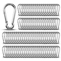 Carabiner Clip Hooks, 100pcs 3.15 inch Carabiners Heavy Duty, 304 Stainless Steel Spring Snap Hook Fits Camping Hiking, Metal Clips for Rope Chain Keys Rings