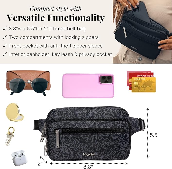 Baggallini Securtex Anti-Theft Belt Bag