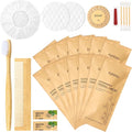 Personal Hygiene Kit Bulk 50 Sets, Travel Size Toiletry Kit for Guests, Disposable Bamboo Toothbrush, Toothpaste, and Vanity Set for Women and Men, Travel, Guest Care, Homeless Care Packages