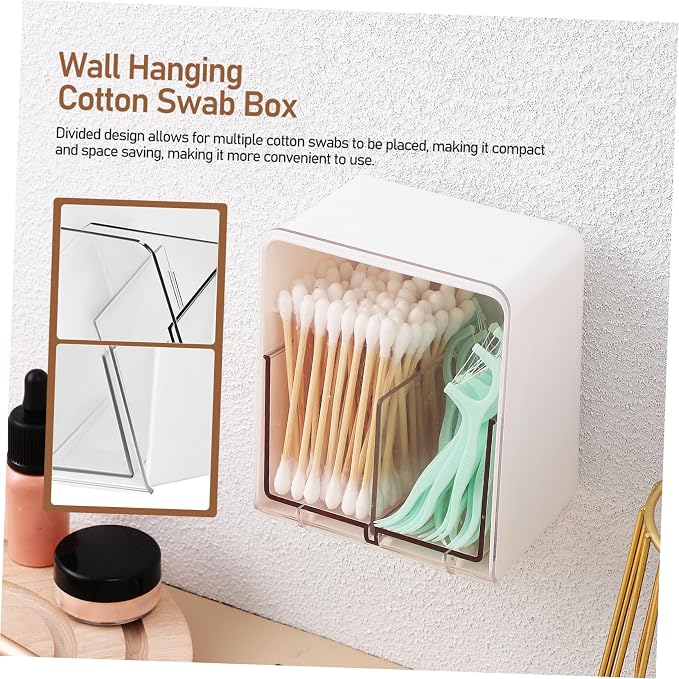 Luxshiny 4pcs Cotton Swab Holder Two Design Elegant Cotton Pad Storage Box for Bathroom Bedroom and Dressing Rooms Capacity Organizer and Swabs