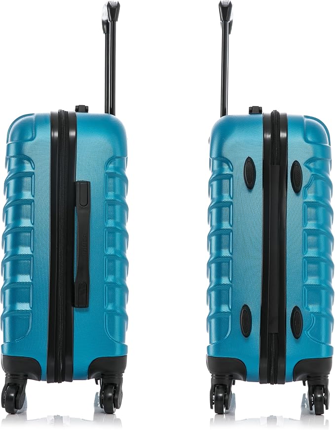 InUSA ENDURANCE Luggage with Spinner Wheels | Durable Lightweight Hardshell Suitcase, Spacious Travel Bag with Handle and Trolley | 20-Inch Carry On Small Luggage | Teal